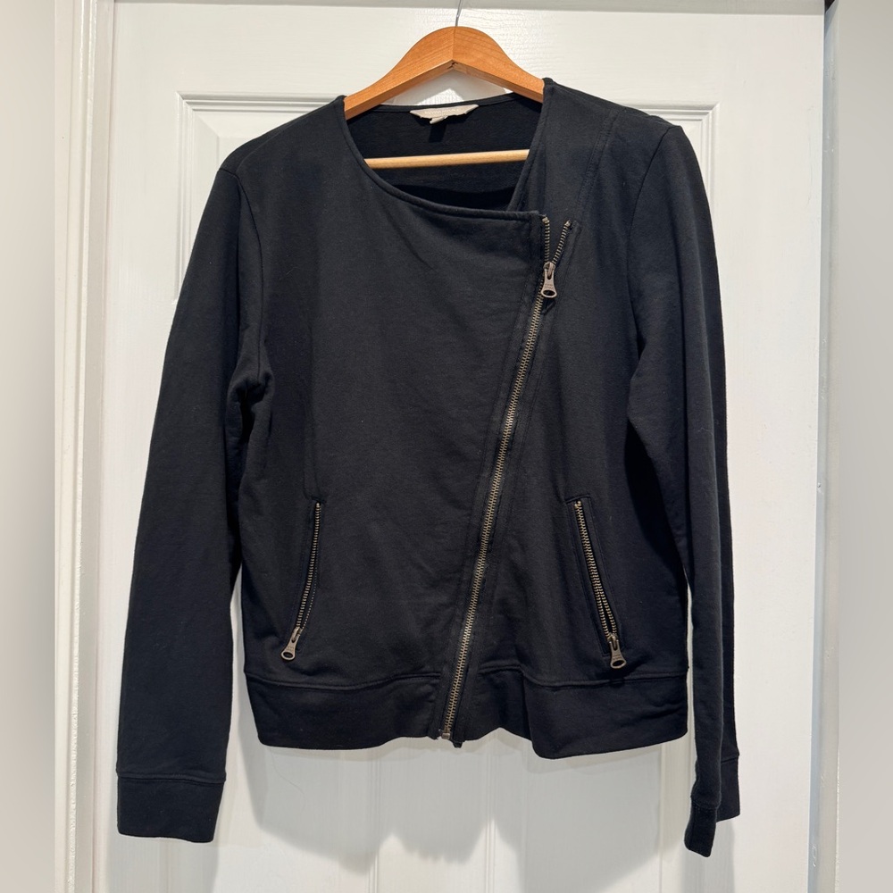 Banana Republic Black Asymmetrical Zip Jacket